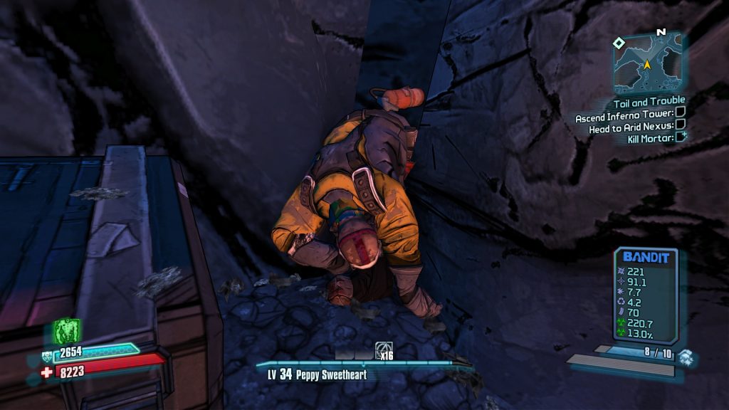 This bandit got his butt stuck in the rocky walls. :P
